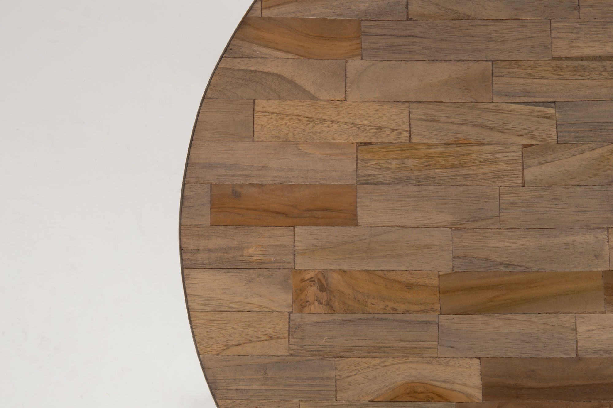 Suri Natural Teak Wood Round Coffee Table Large